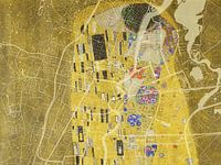 Kaart van Haarlem met de Kus van Gustav Klimt
