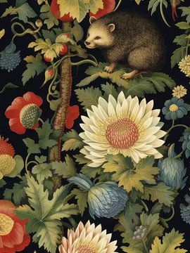 Fox In A Garden Style William Morris by TOAN TRAN