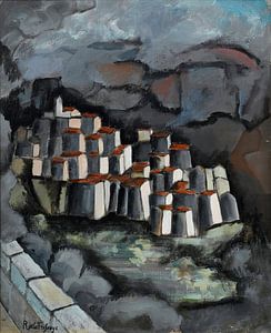 Roger de La Fresnaye - Französische Hügelsiedlung (French hill town).