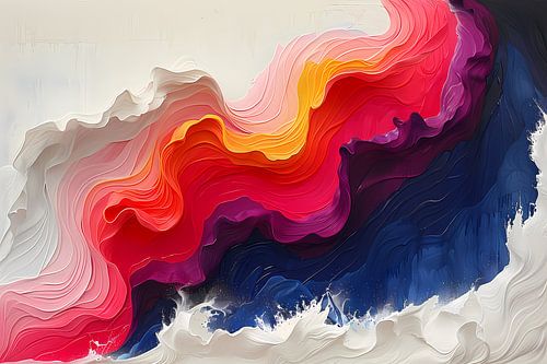 Abstracte kleurrijke golfvormen in kunst