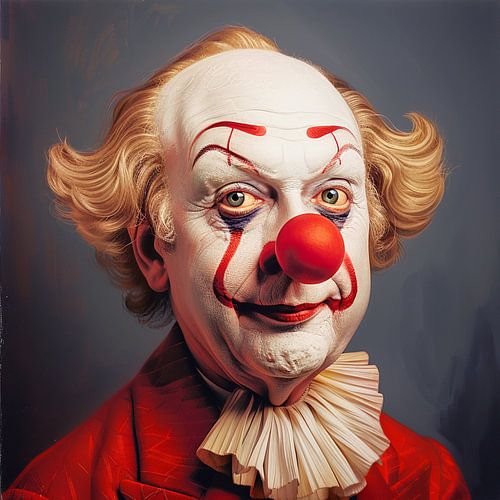 Clown Portret Melancholie Graffiti Maskerade Deel Drie