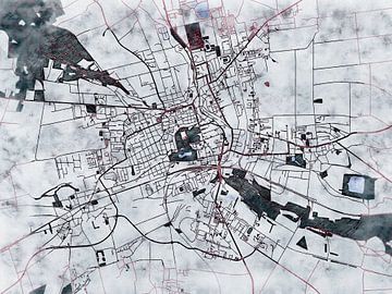 Kaart van Gotha in de stijl 'White Winter' van Maporia