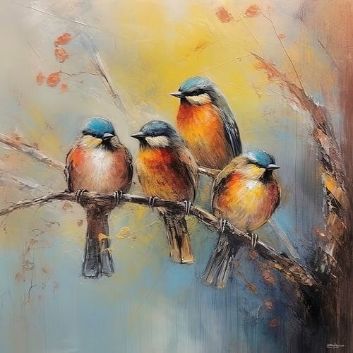 abstract aquarel van een vogel