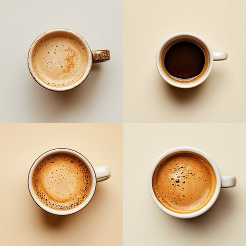 Time For Coffee | 4 Tassen Kaffee in einer Zusammenstellung