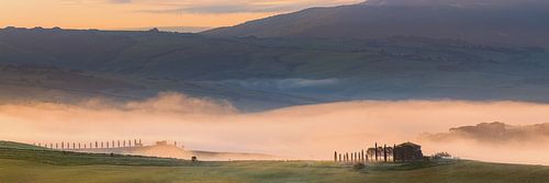 Panorama van Val d'Orcia, Toscane
