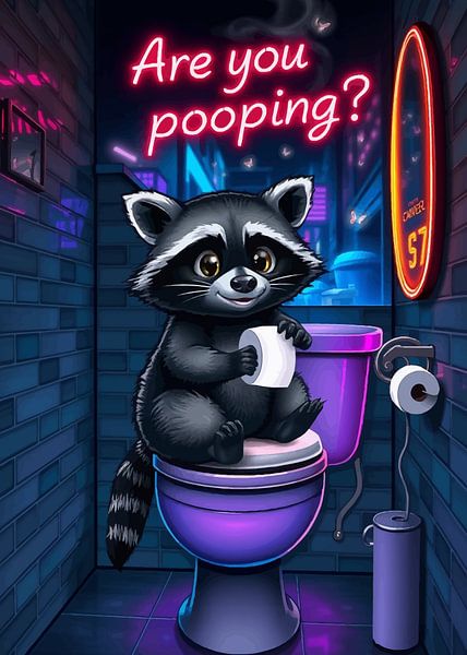 Raccoon Cub &quot;Are You Pooping&quot; von MIROKKU