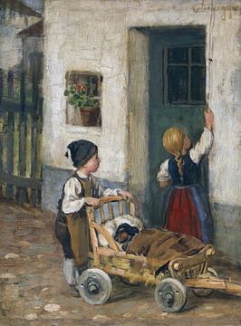 The sick dachshund, FRANZ VON DEFREGGER, ca. 1890 by Atelier Liesjes