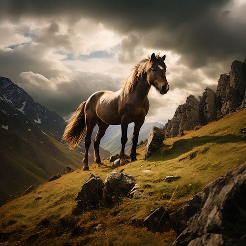 Horse in the mountains