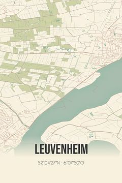 Alte Karte von Leuvenheim (Gelderland) von Rezona