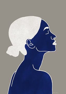 Elegant Zen Blue Woman #1 van Roeleke