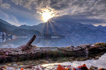 Senkende Sonne am Kochelsee von Roith Fotografie