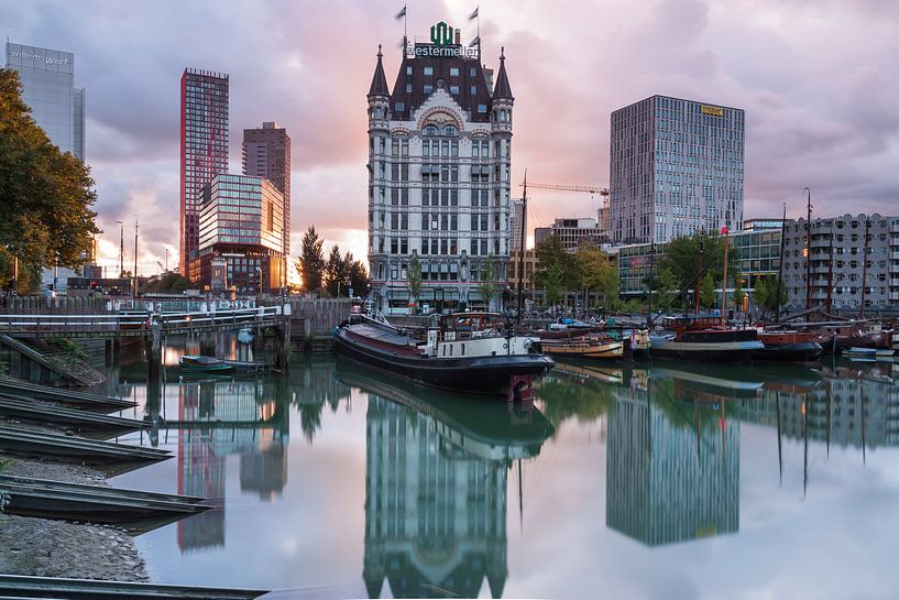 Zonsondergang Oude Haven Rotterdam van Ilya Korzelius