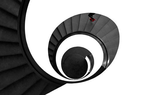Red Steps in Motion