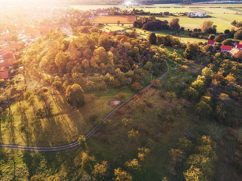 Stapelburg with castle from the air by Oliver Henze