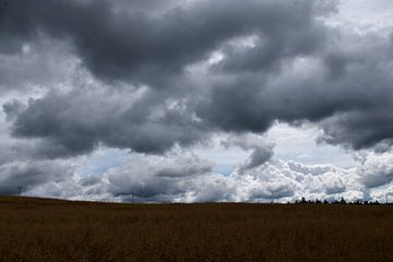 Cloudy skies in autumn by Claude Laprise