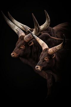 Watusi runderen met grote hoorns van Marjolein van Middelkoop