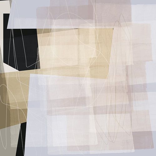 Abstract schilderij in neutrale pastels