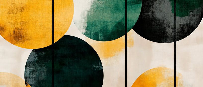 Geometrische schaduwcirkels in kleuren van Poster Art Shop