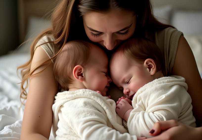 Mutter mit Zwillingsbabys von Egon Zitter