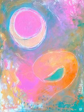 Dromerige Harmonie – serie abstracte acrylkunst in zachte pasteltinten van Femke Bender