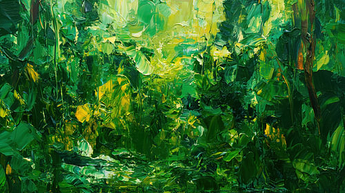 Rainforest – abstract green and yellow