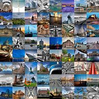 Photo collage with all the highlights of Rotterdam