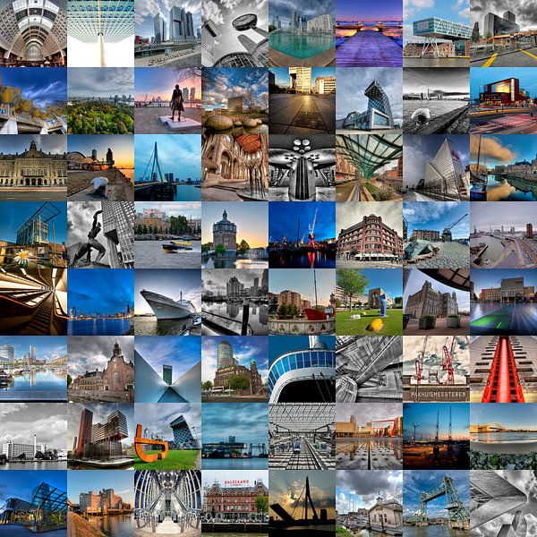 Photo collage with all the highlights of Rotterdam by Esther Seijmonsbergen