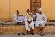Männer in Indien, in Jaipur, beim Ajmer Fort von Gonnie van de Schans Miniaturansicht