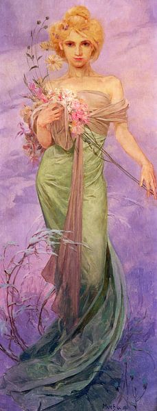 Alphonse Marie Mucha,Spring 1900 by finemasterpiece