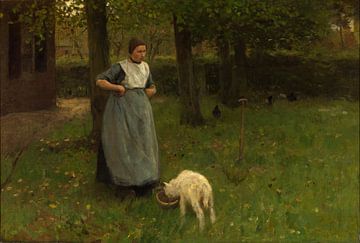 Vrouw met geitje in Laren, Anton Mauve