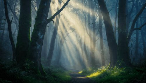 Etherisch boslandschap