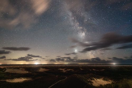Dune landscape and milky way on Amrum