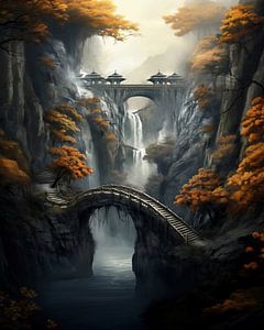 Mystische Herbstlandschaft in Japan
