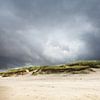 Duinen en donkere wolken op Texel van Bianca Wisseloo