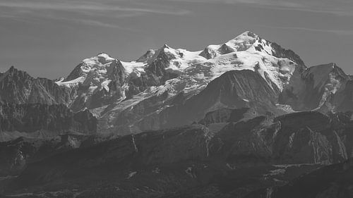 Mont Blanc Monochrome Snow-Capped Landscape