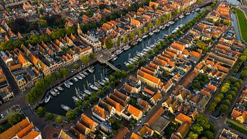 Harlingen Awakens - Aerial view of a Frisian port city by Ewold Kooistra