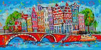 Les canaux d'Amsterdam par Vrolijk Schilderij Aperçu