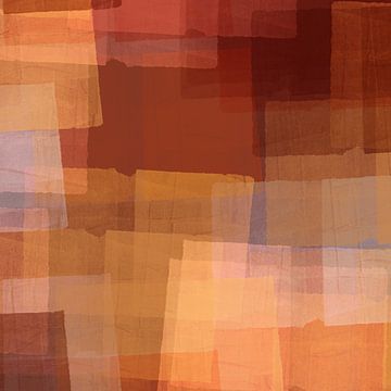 Zachte geometrie in terracotta en geel van Dina Dankers