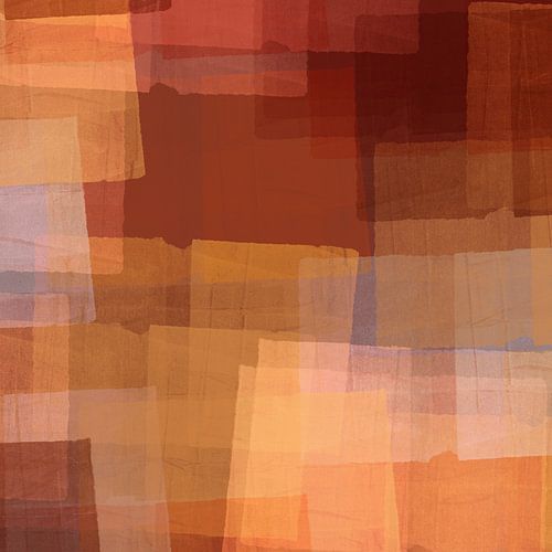 Zachte geometrie in terracotta en geel