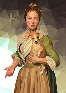 Eine Frau mit einem Hund