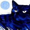 Chat bleu au clair de lune sur FRESH Fine Art