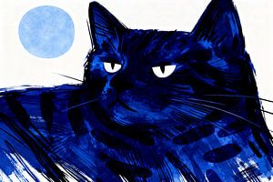 Chat bleu au clair de lune