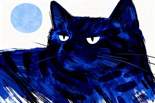 Chat bleu au clair de lune sur FRESH Fine Art