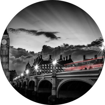 LONDEN Westminster Bridge bij zonsondergang | Colorkey  van Melanie Viola