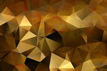 Geometry in Motion. Modern abstract in gold, brown, copper.