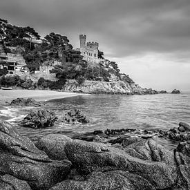 Costa Brava beach near Lloret de Mar in black and white by Manfred Voss, Black-White Photography