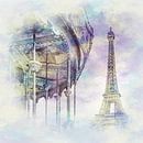 Typisch Parijs | Aquarel Stijl van Melanie Viola thumbnail