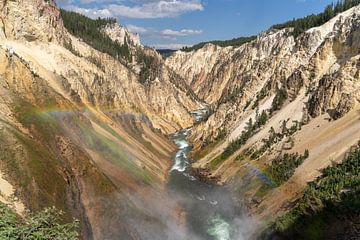 Lower Falls rainbow, Yellowstone National Park, USA by Jeroen van Deel