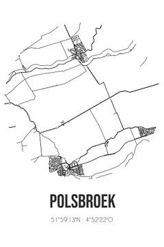 Polsbroek (Utrecht) | Landkaart | Zwart-wit van MijnStadsPoster