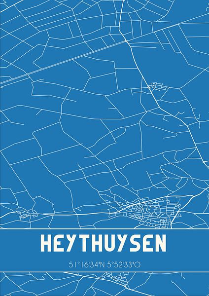 Blueprint | Map | Heythuysen (Limburg) by Prints of Place